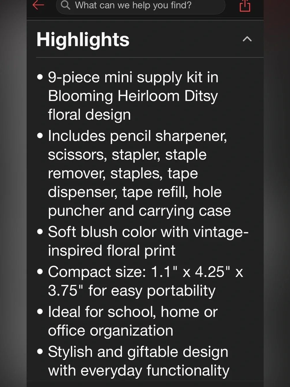 LoveShackFancy x Target Blooming Heirloom Pink Floral Bow Mini Supply Kit- NEW